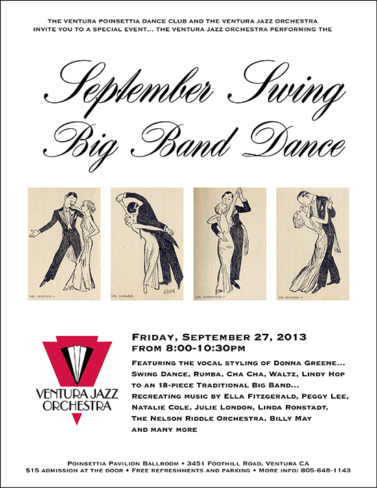 VJO September Swing Big Band Dance poster