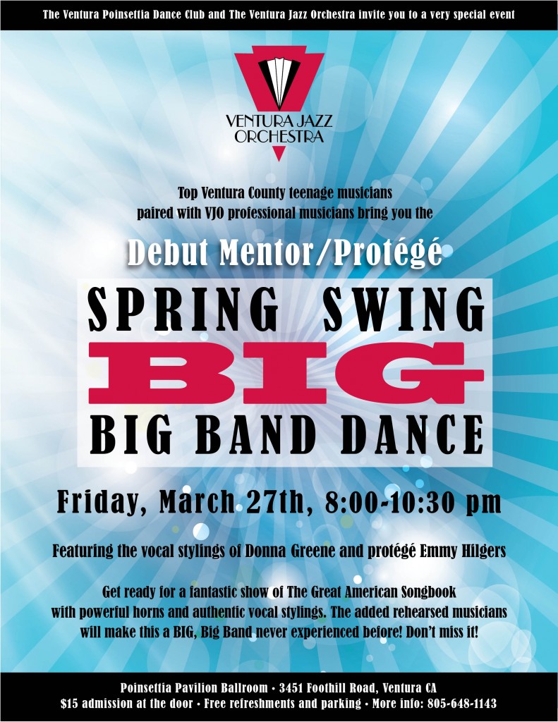 The Ventura Jazz Orchestra's Mentor/Protégé BIG, Big Band, Friday March 27th